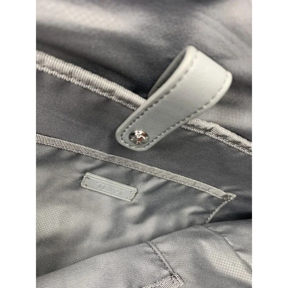 TUMI Nylon Tote Bag Laptop Travel Bag Gray Double Handles Zip Pockets Women's L - Picture 6 of 13